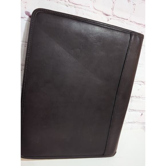 RARE Coach USA Rugby Logo Brown Leather Portfolio Notepad Holder Folio 12.5 X 10 - Picture 4 of 12